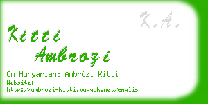 kitti ambrozi business card